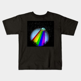 Alien Rainbow Visit Kids T-Shirt